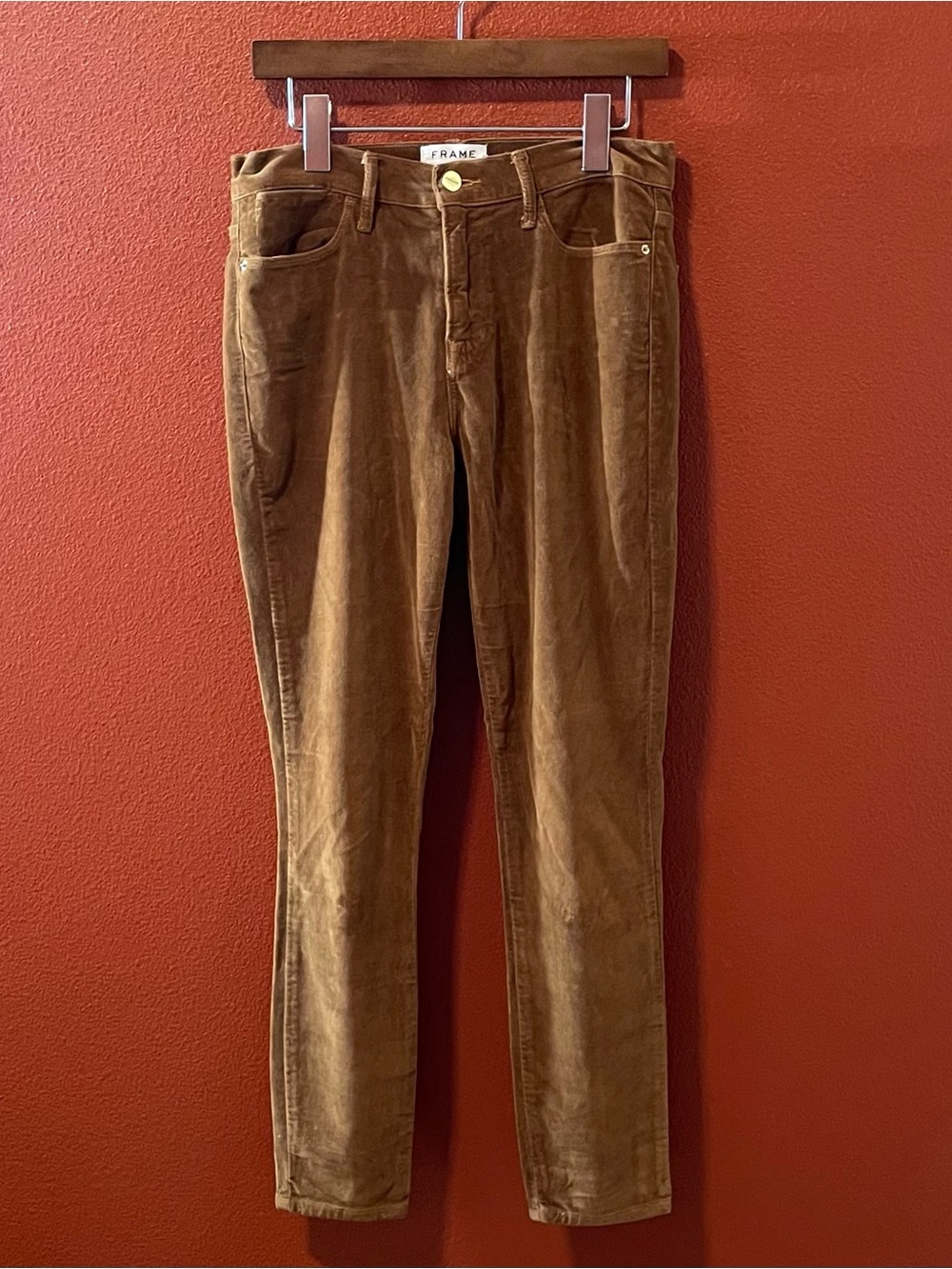 Frame Women’s Denim Le High Skinny Stretch Camel Brown Jeans